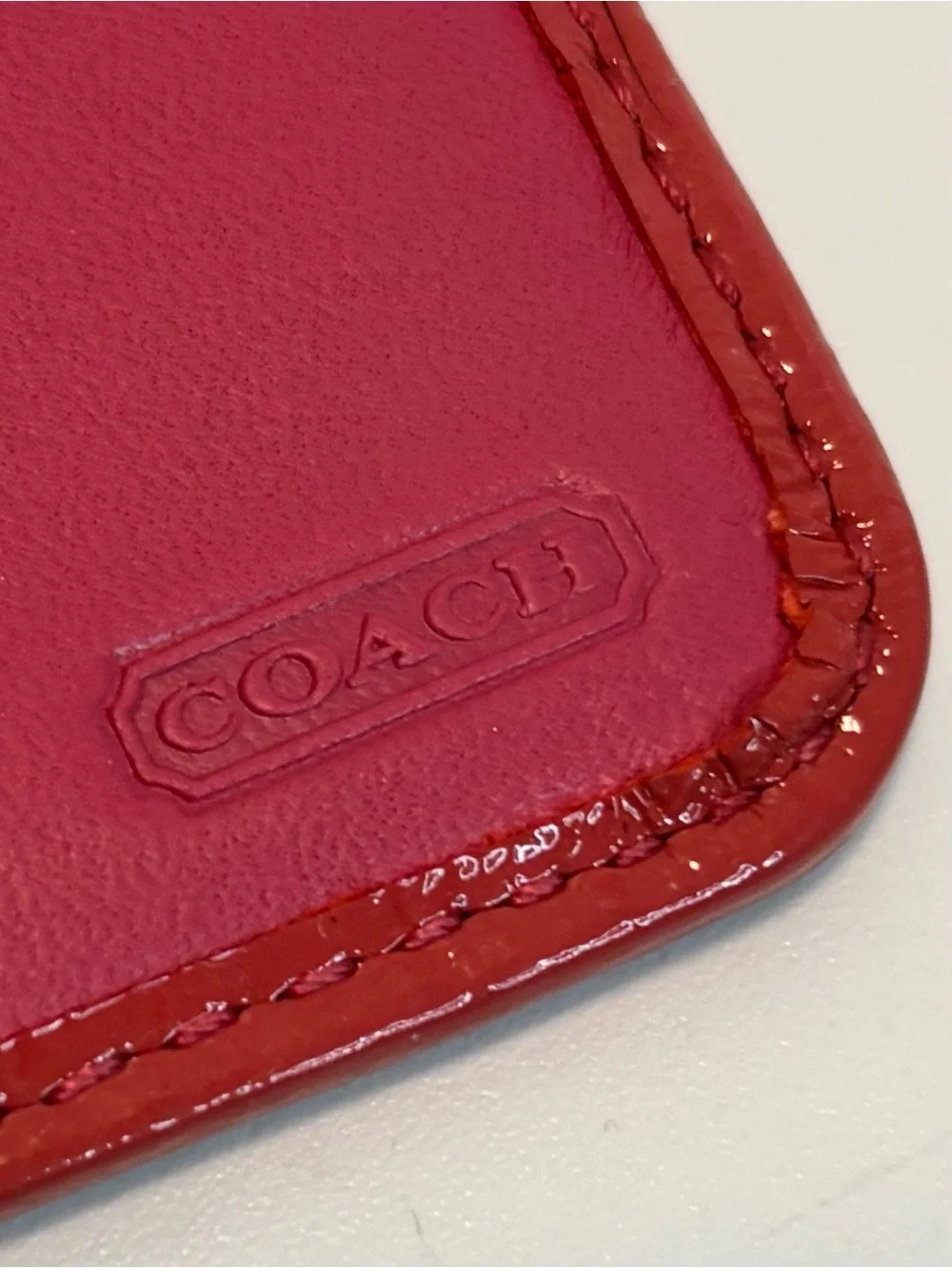 COACH ($229) Legacy Signature Zip-Around Wallet in Tan Canvas with Berry Accents